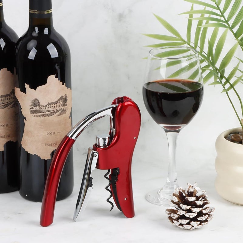 KAYCROWN Wine Bottle Opener, Vertical Lever Corkscrew with Built in Foil Cutter Design, Manual Handheld Corkscrew with Ergonomic Lever Pump - Image 2